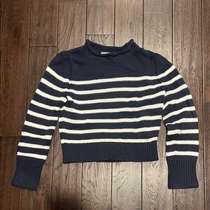 J. Crew Navy and White Striped Sweater